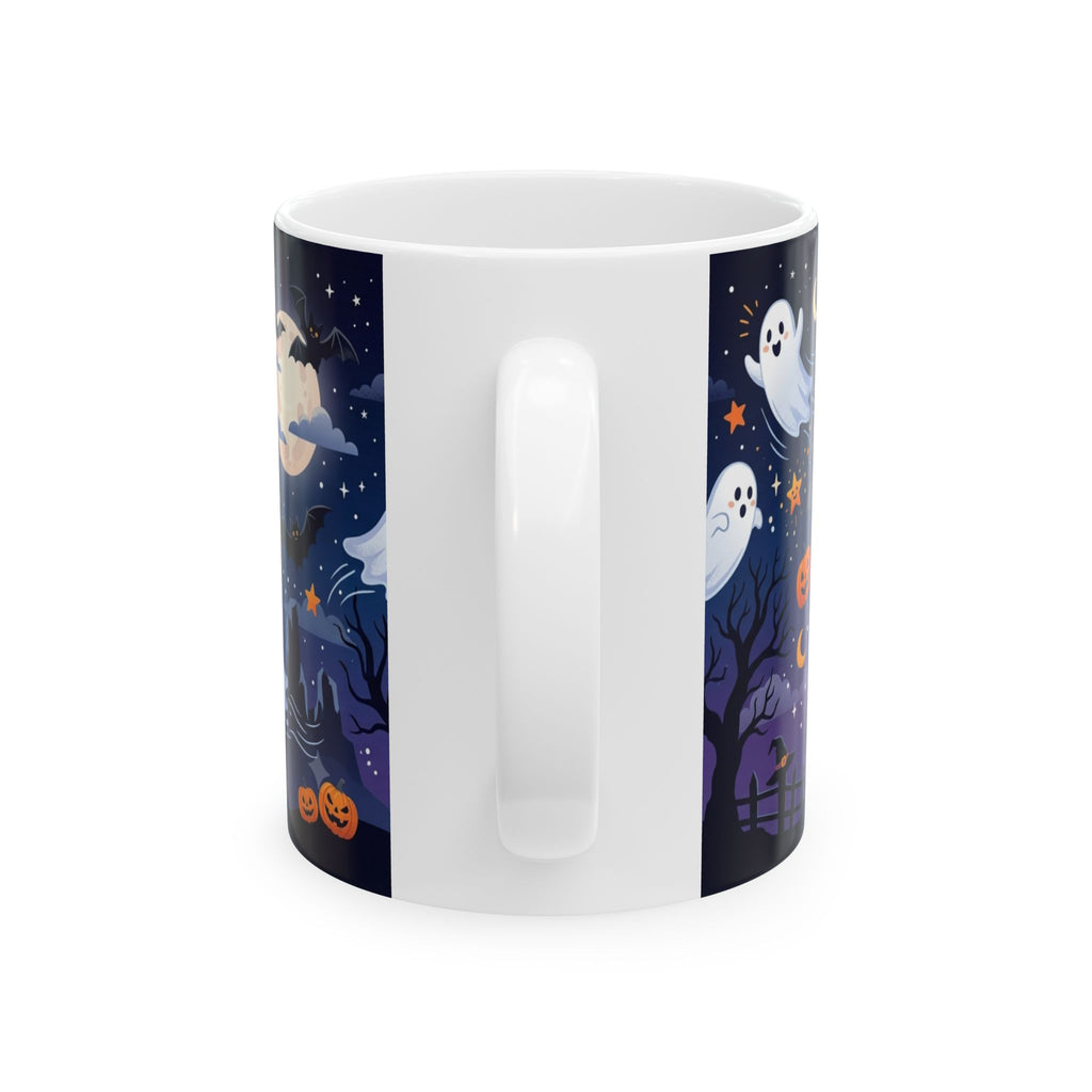 Cute Halloween Ghosts Ceramic Mug — Spooky Night 11oz & 15oz