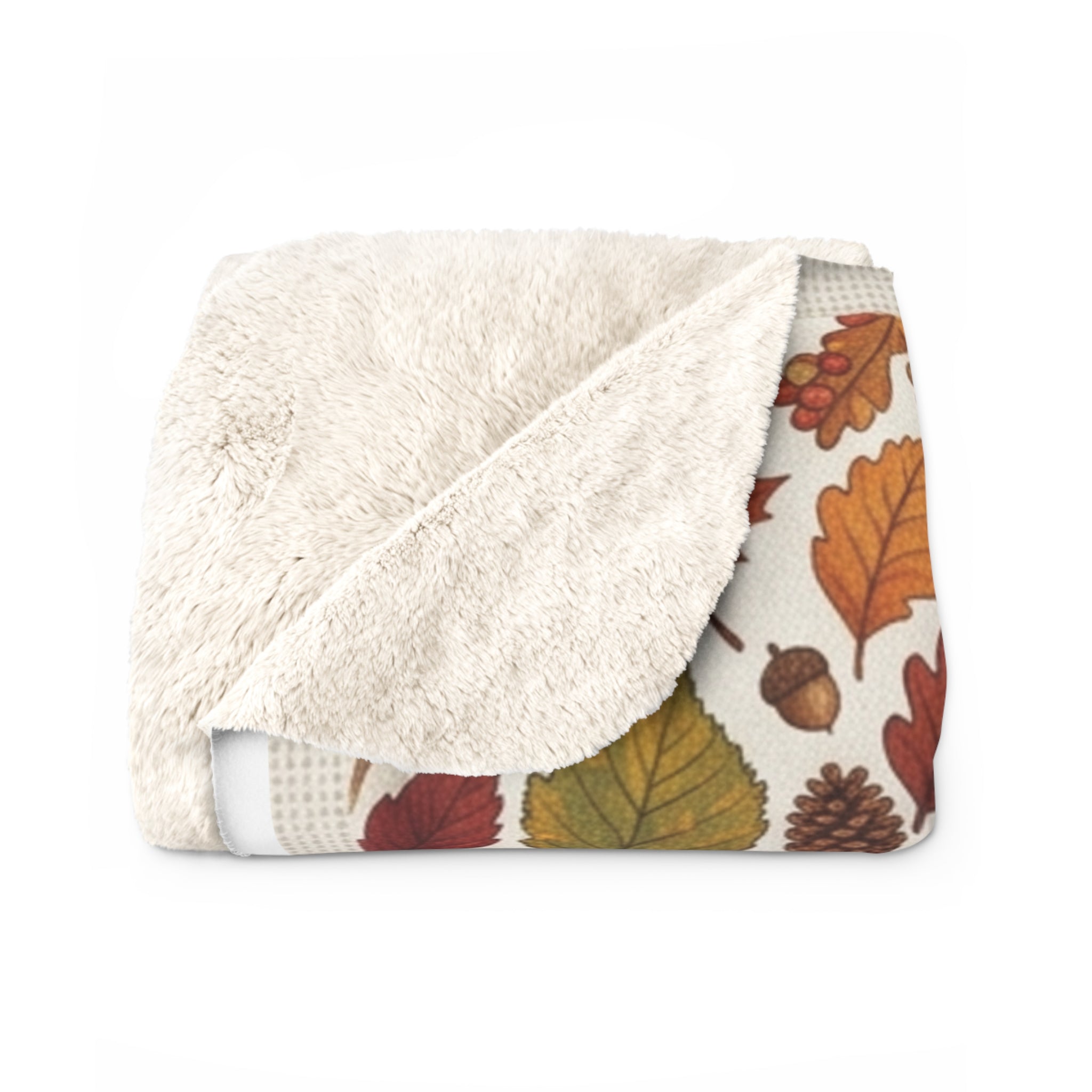 Autumn Harvest Sherpa Blanket – Cozy Fall Pumpkins, Owls & Leaves Throw